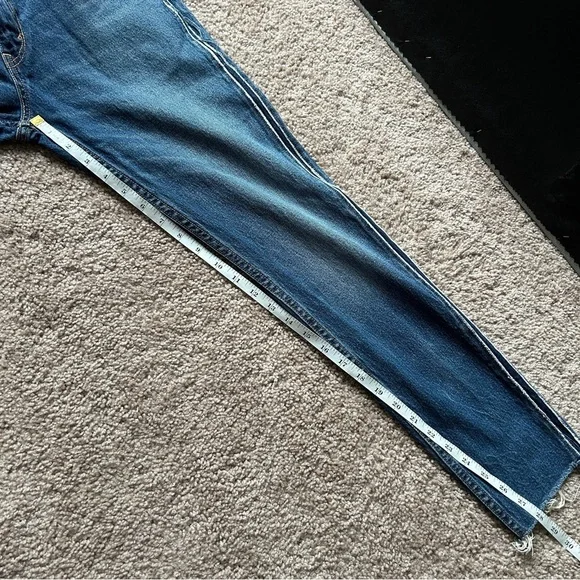 Levi's 512 Tapered Blue Stripe Side Seam Raw Hem and Sides Jeans Size 29x30 - Picture 10 of 11